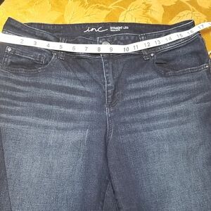 INC International Concepts Women's Straight Leg Jeans - Dark Blue